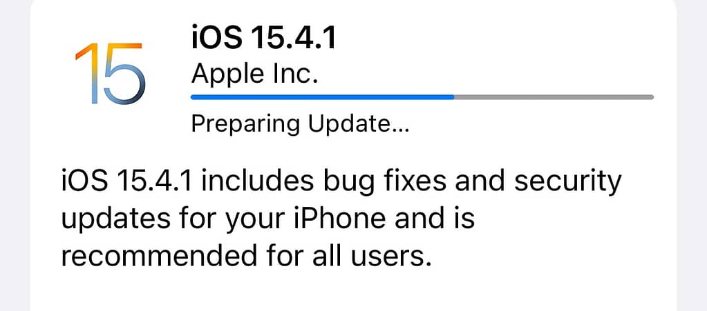 iOS 15.4.1 update